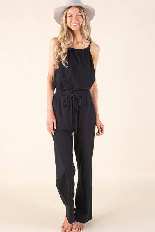 Relaxed Black Lounge Jumpsuit